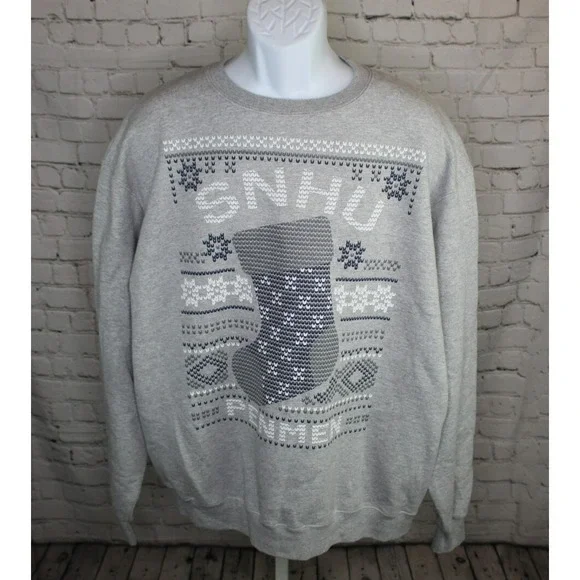 Vintage Y2K Champion Eco Fleece SNHU PENMEN Sweatshirt Size XL Gray Southern ECU - Picture 1 of 8